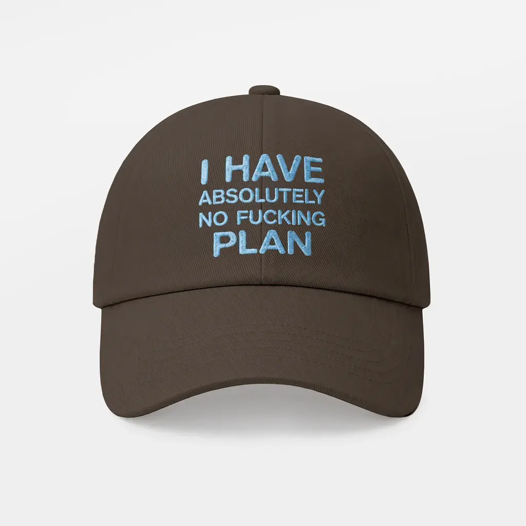 Кепка «I HAVE ABSOLUTELY NO FUCKING PLAN» коричнева - фото 6