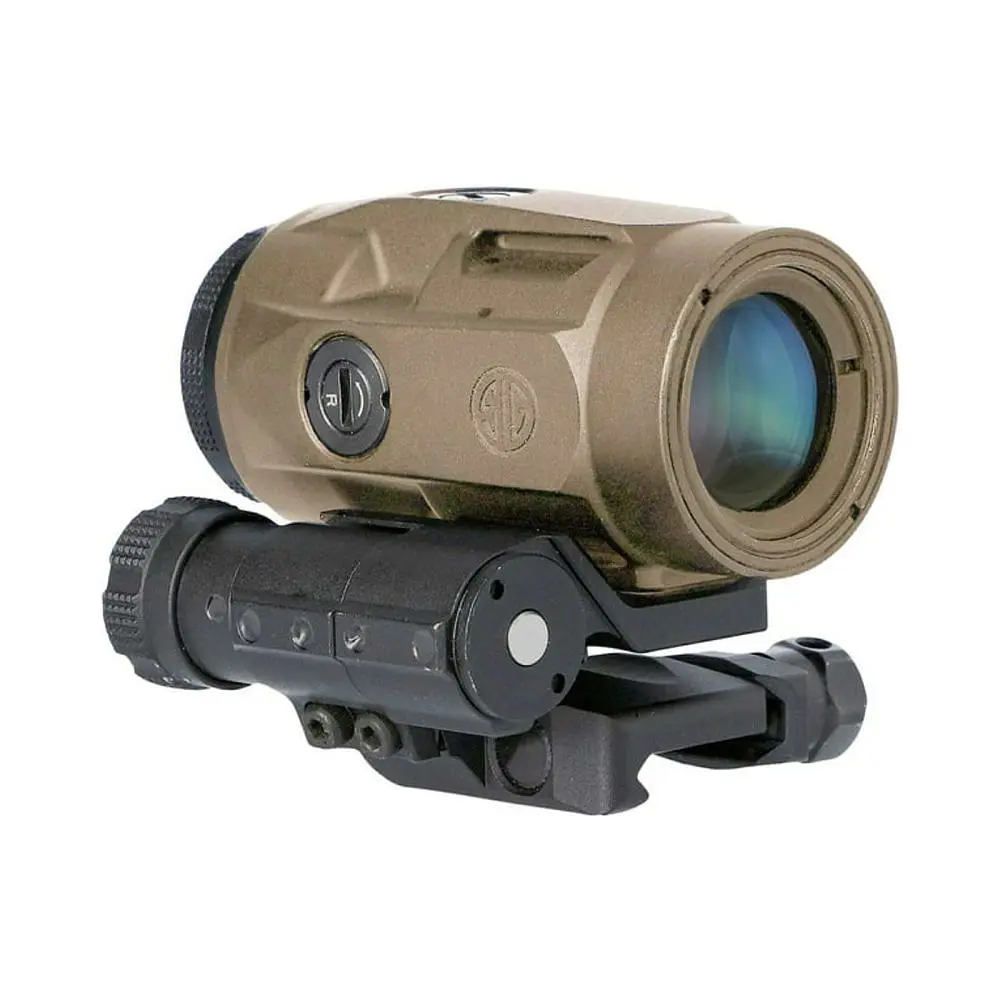 Коліматорний приціл Sig Sauer Romeo-MSR 2MOA red dot зі збільшувачем Juliet3-Micro 1-3X FDE (SORJ72011) - фото 4