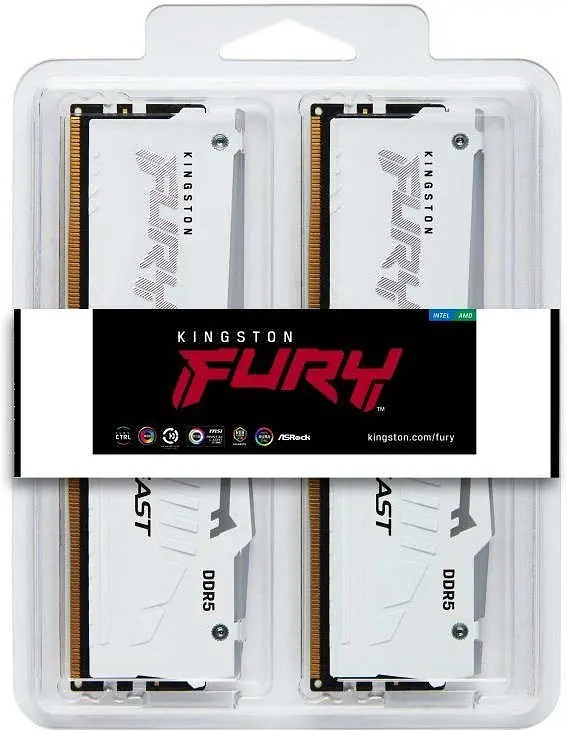 Оперативна пам'ять Kingston FURY 64 GB (2x32GB) DDR5 6400 MHz Beast RGB EXPO White (KF564C32BWEAK2-64) - фото 2