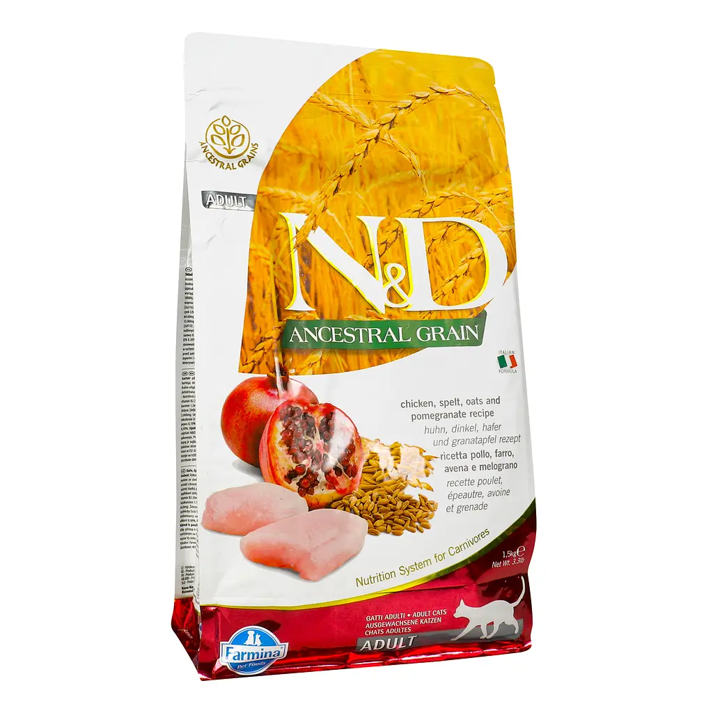 Сухий корм для котів Farmina N&D Low Grain Cat Chicken&Pomegranate Adult, курка та гранат, 1,5 кг - фото 3