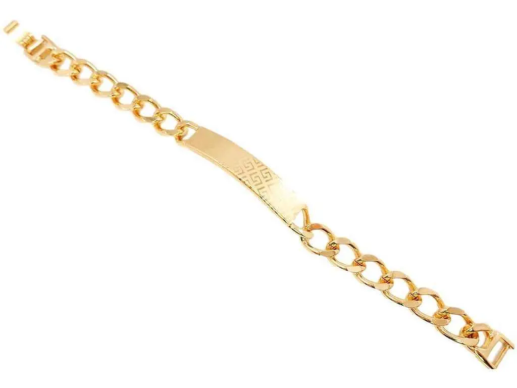 Браслет XUPING Позолота 18K "Панцирне Плетіння та Декоративна Пластина з Грецьким Візерунком" L= 20,5 см х 1 (844345) - фото 2