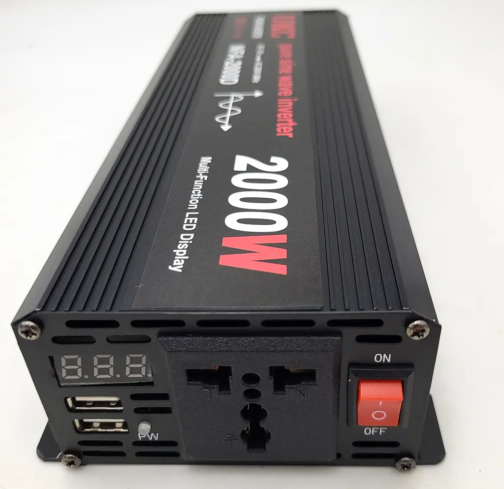 Автомобільний інвертор-перетворювач напруги 12 V-220 V з чистою синусоїдою для котла, насоса та холодильника 2000 W UKC NFA 2000D 12 V-220 V 2000 Вт - фото 3