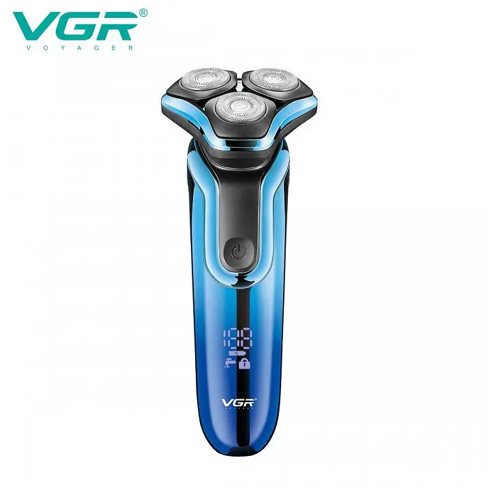 Електробритва акумуляторна VGR V-313 BLUE, роторна, вологозахист IPX7 - фото 2
