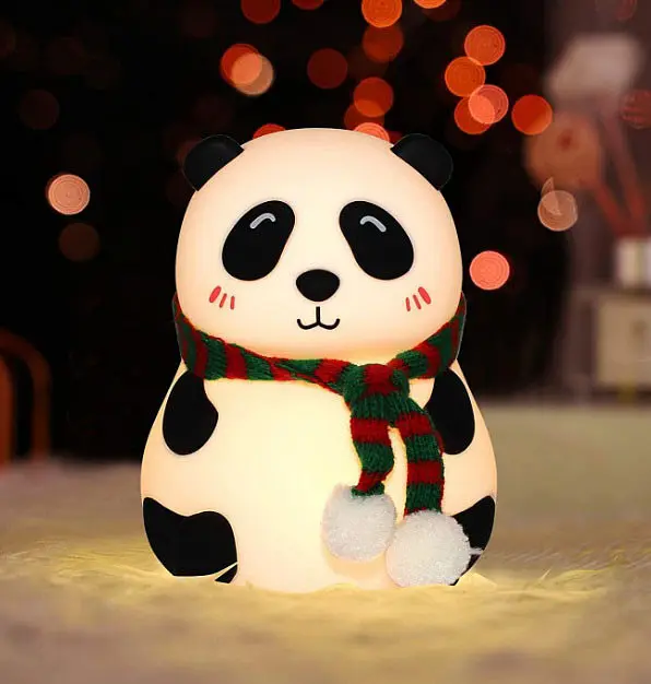 Дитячий силіконовий нічник Панда Panda Silicone Lamp LJC-142-A акумуляторний світильник іграшка для сну - фото 2