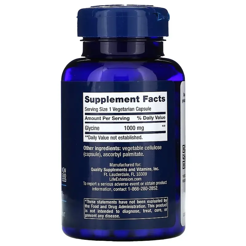 Гліцин Glycine 1000 mg 100 капсул Life Extension vit0006149 - фото 2