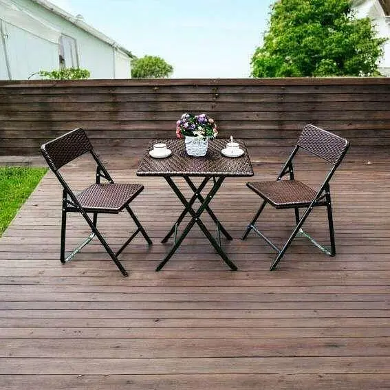Комплект садових меблів SpringFun стиль Rattan brown розкладні для відпочинку банкету туризму кейтерингу - фото 6