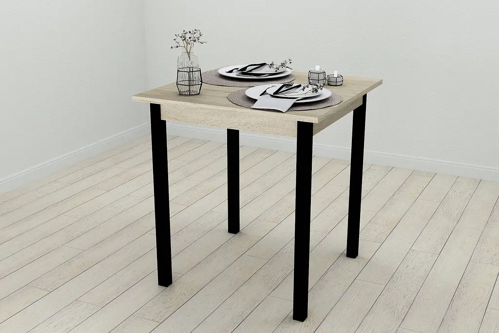 Стол кухонный Ferrum-decor Диего 75x70x70 Черный ДСП Сонома 16мм (FRD-106300) - фото 2