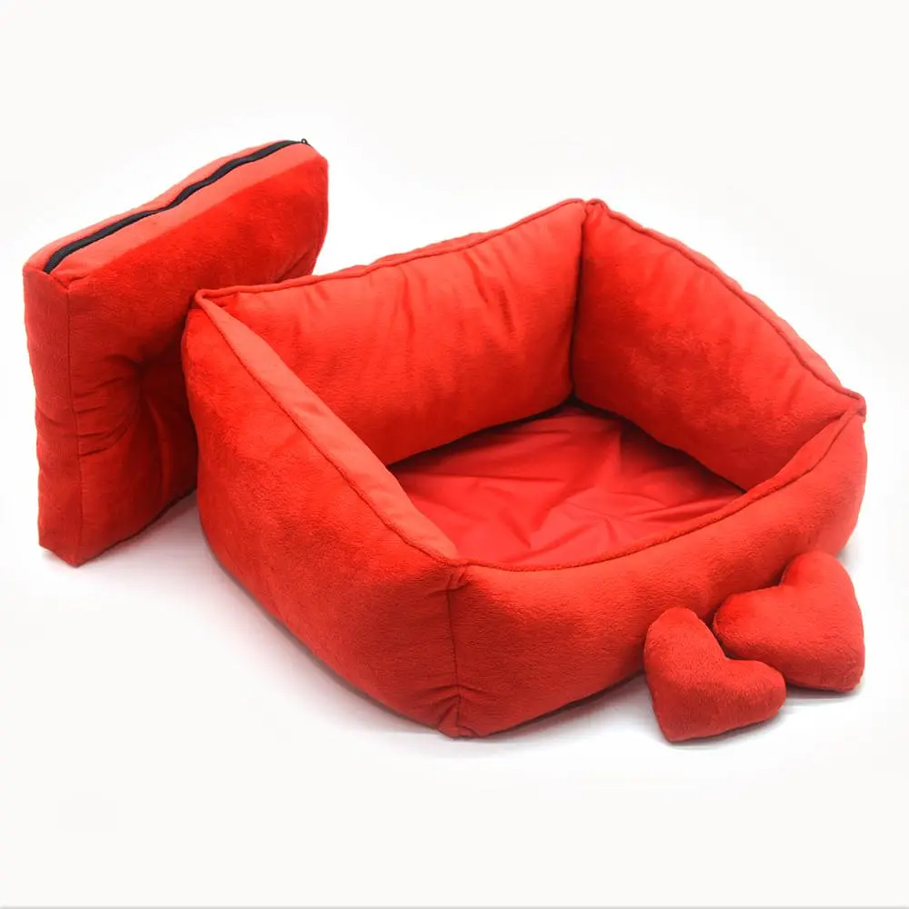 Лежак для котів та собак Zoo-hunt Ніжність червоний №2 405х535х230 мм - фото 2