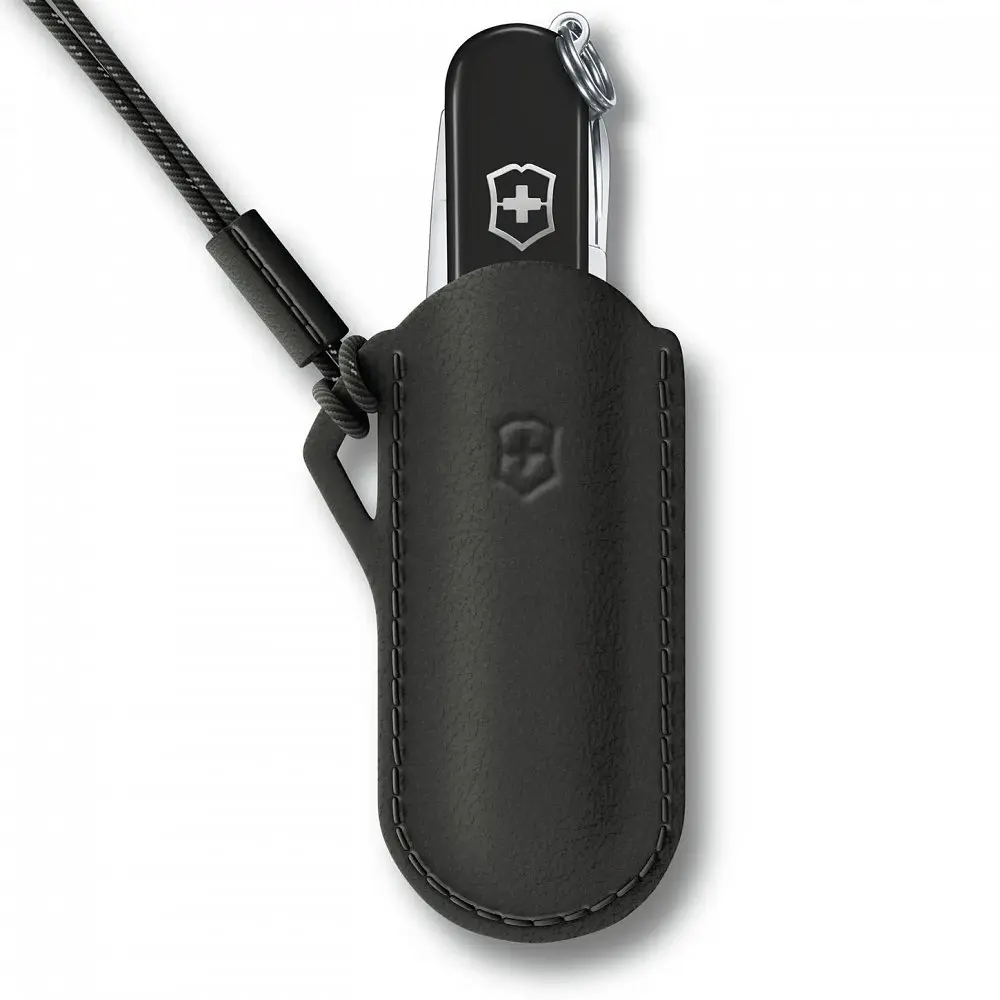 Чохол Victorinox 58мм шкір.чорн Dark Illusion для Classic Colors 1-2шари - фото 2
