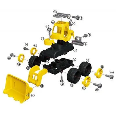 Конструктор DIY Spatial Creativity Дорожный каток LM9013, желтый (CJ-1614168) - фото 3