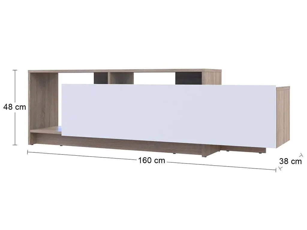 Стінка у вітальню Doros U2 Дуб Сонома Білий ДСП 160х38х48 см (41510018) - фото 2