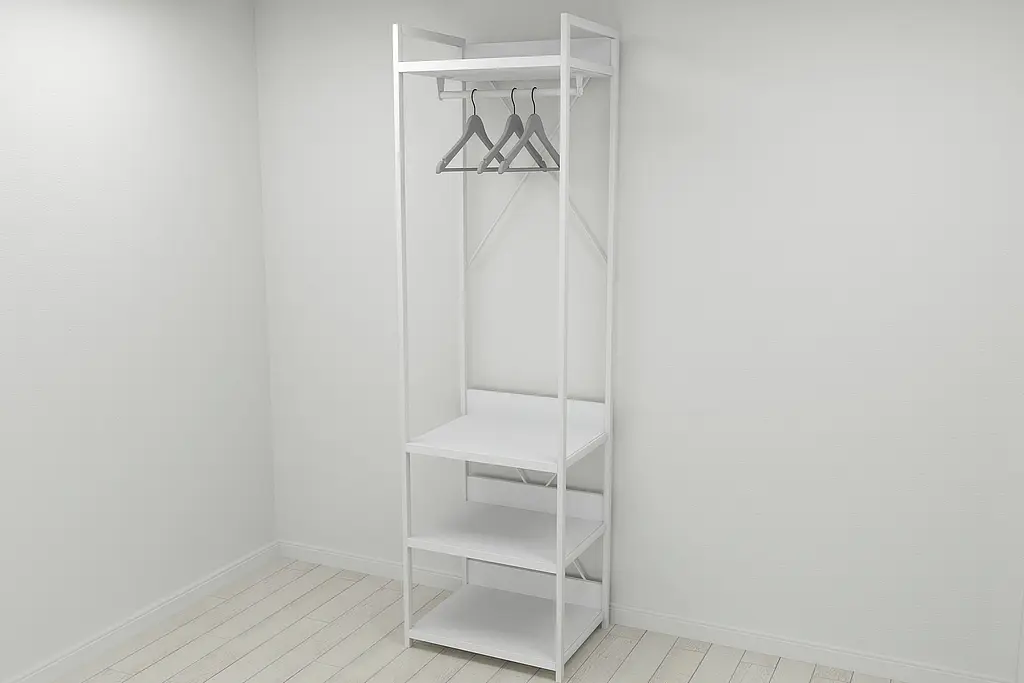 Шафа Гардероб Уні секція 3 серії Коннект Ferrum-decor 220x60x50см Білий метал ДСП Білий 32 мм (FRD-104531) - фото 7