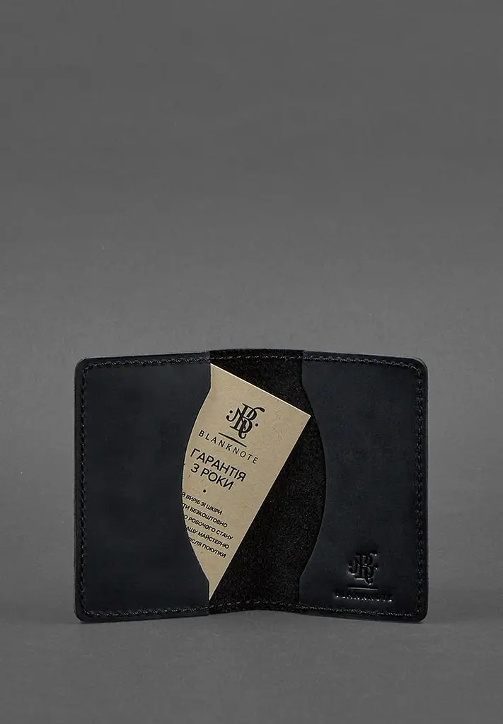 Кожаный кард-кейс (визитница) 6.0 черный Crazy Horse - фото 4