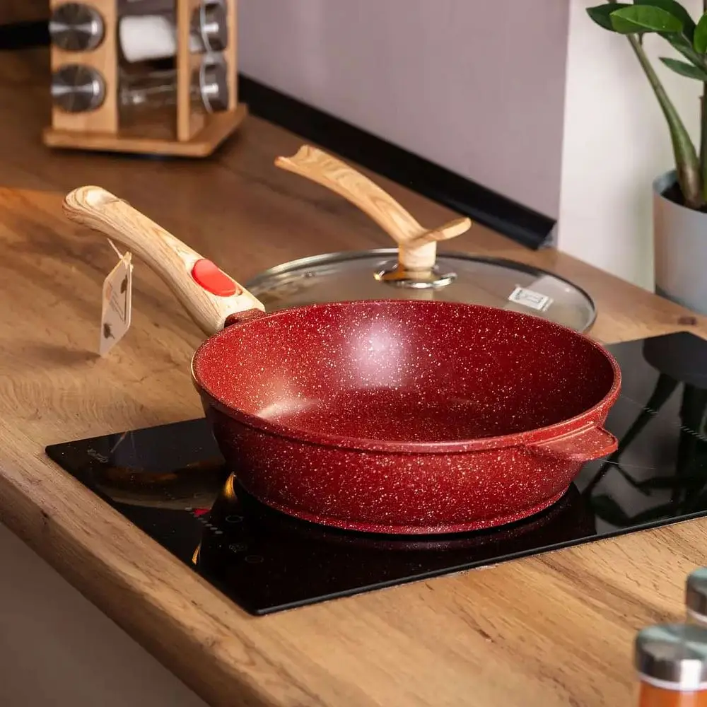 Сковорода універсальна MGC алюмінієва 26 см зі знімною ручкою, червоний MGC HP-4-464R - фото 2