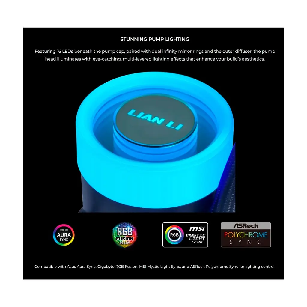 Система рідинного охолодження Lian Li GA II Lite 360P, Black (G89.GA2L36PB.00) - фото 8