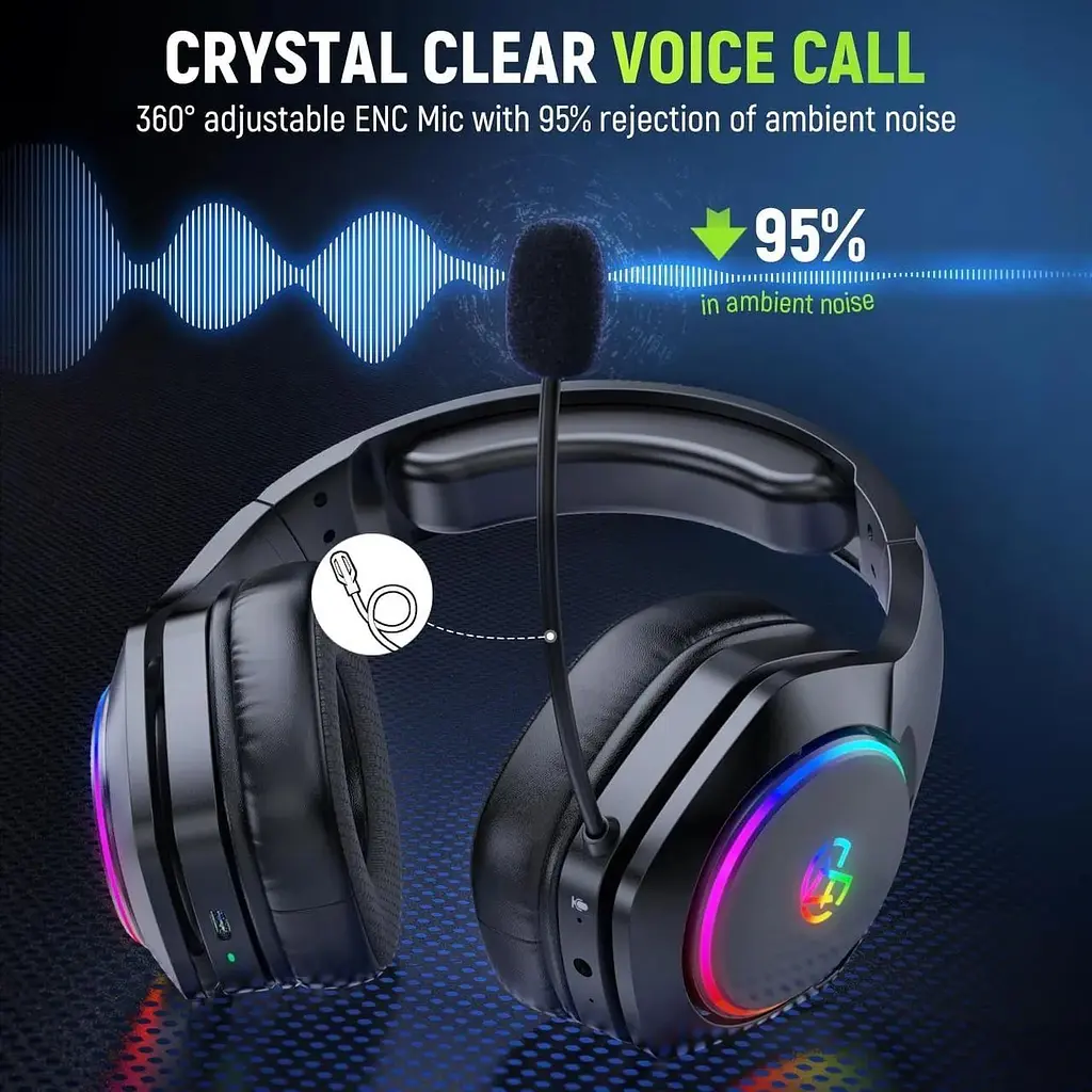 Бездротова ігрова гарнітура для ПК PS5 Ps4 з мікрофоном - фото 4
