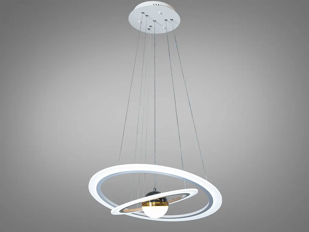 Стельова люстра LED Diasha 2391-600+400WH, 85W, 4675 лм, білий, сучасний стиль для низьких стель - фото 5