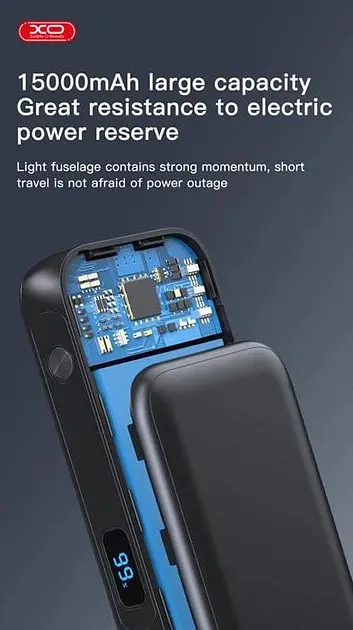 Портативний внешний аккумулятор XO PR190 (15000 mAh) 45W черный - фото 5