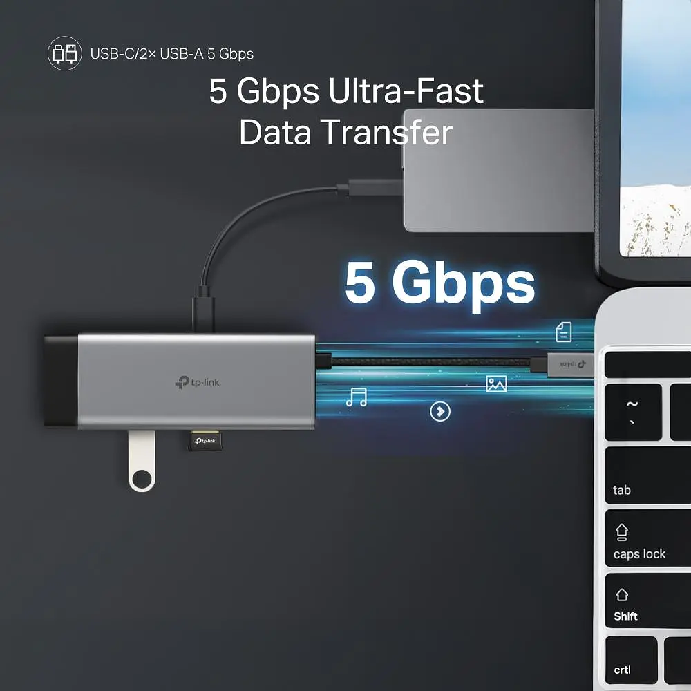 USB-Хаб TP-Link USB Type-C 7 в 1 (UH7020C) - фото 7