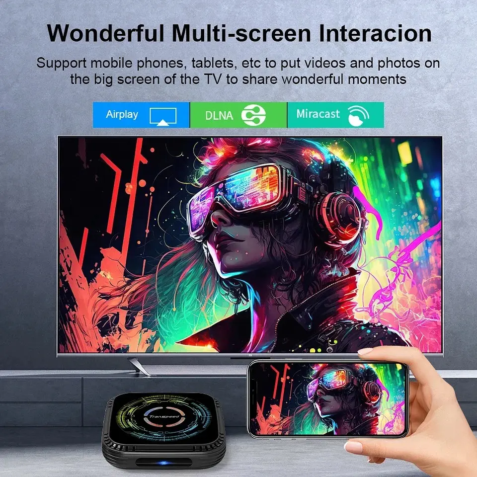 Transpeed H728 4/64Gb Android 14, Смарт ТВ приставка медіаплеєр 8K HDR Android SmartTV Box - фото 4
