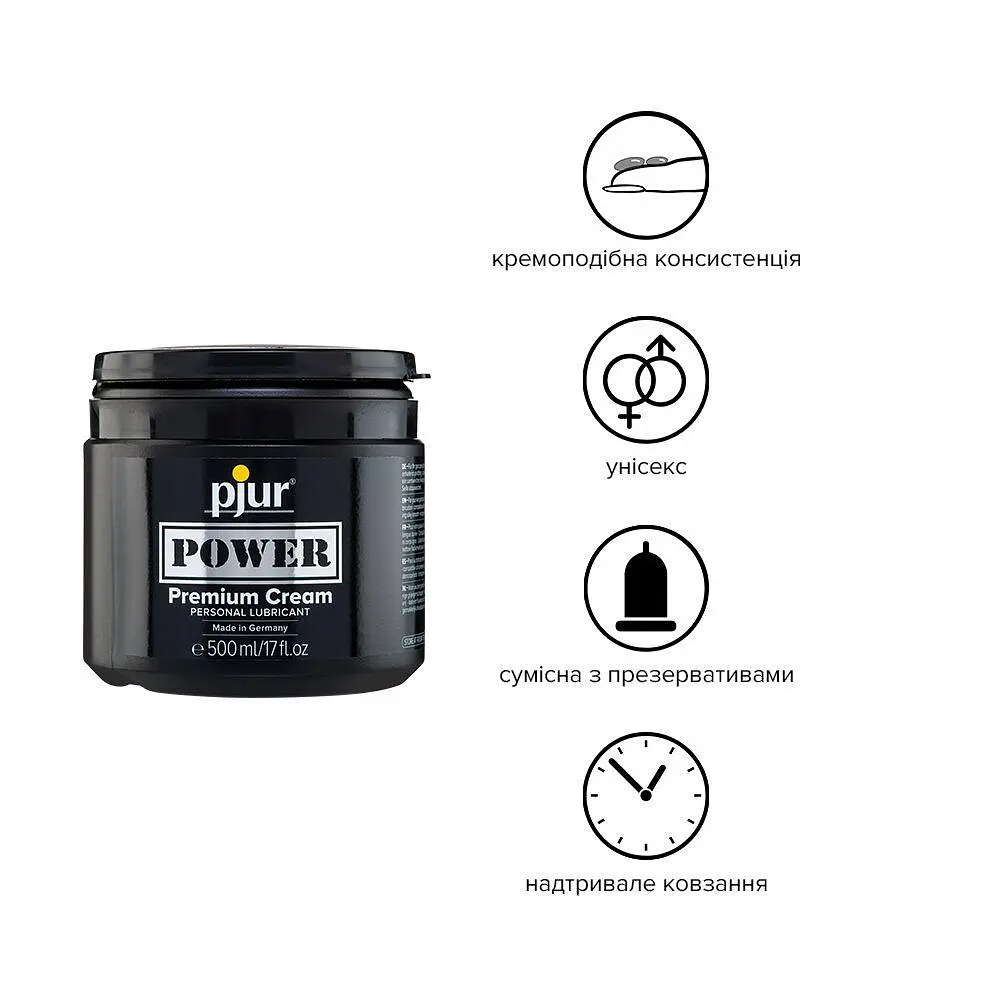 Густая смазка для фистинга и анального секса Pjur Power Premium Cream 500 мл на гибридной основе - фото 2
