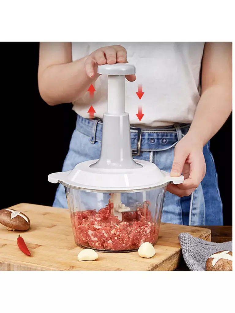 Ручний подрібнювач food processor / Механічний блендер для продуктів / Ручний занурювальний блендер 1.5л - фото 3