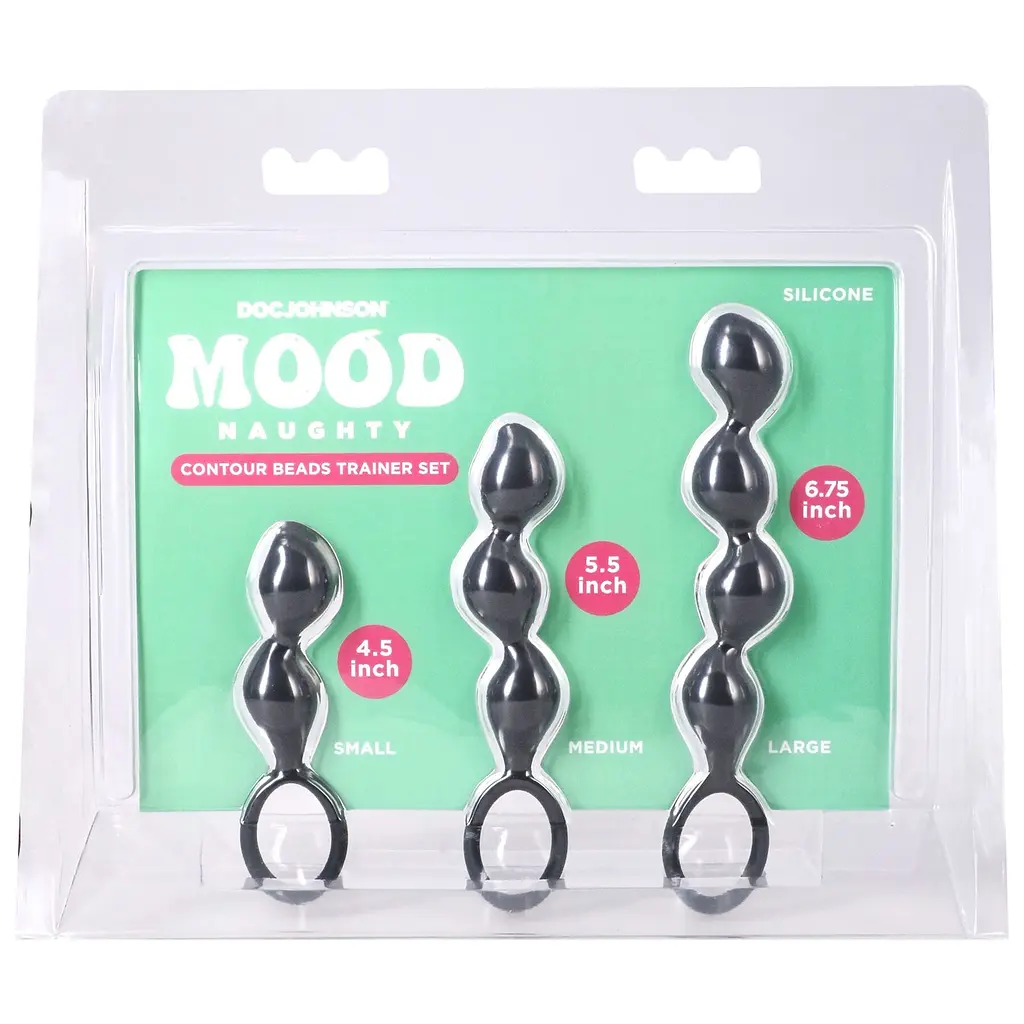 Набір анальних іграшок Doc Johnson Mood Naughty Contour Beads Trainer Set - фото 5