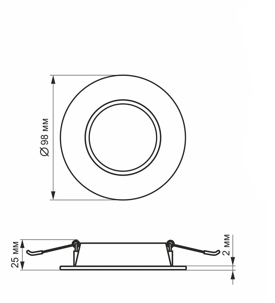 Вбудований світильник Videx LED Back круглий 4W 5000K (VL-DLBR-045) - фото 4