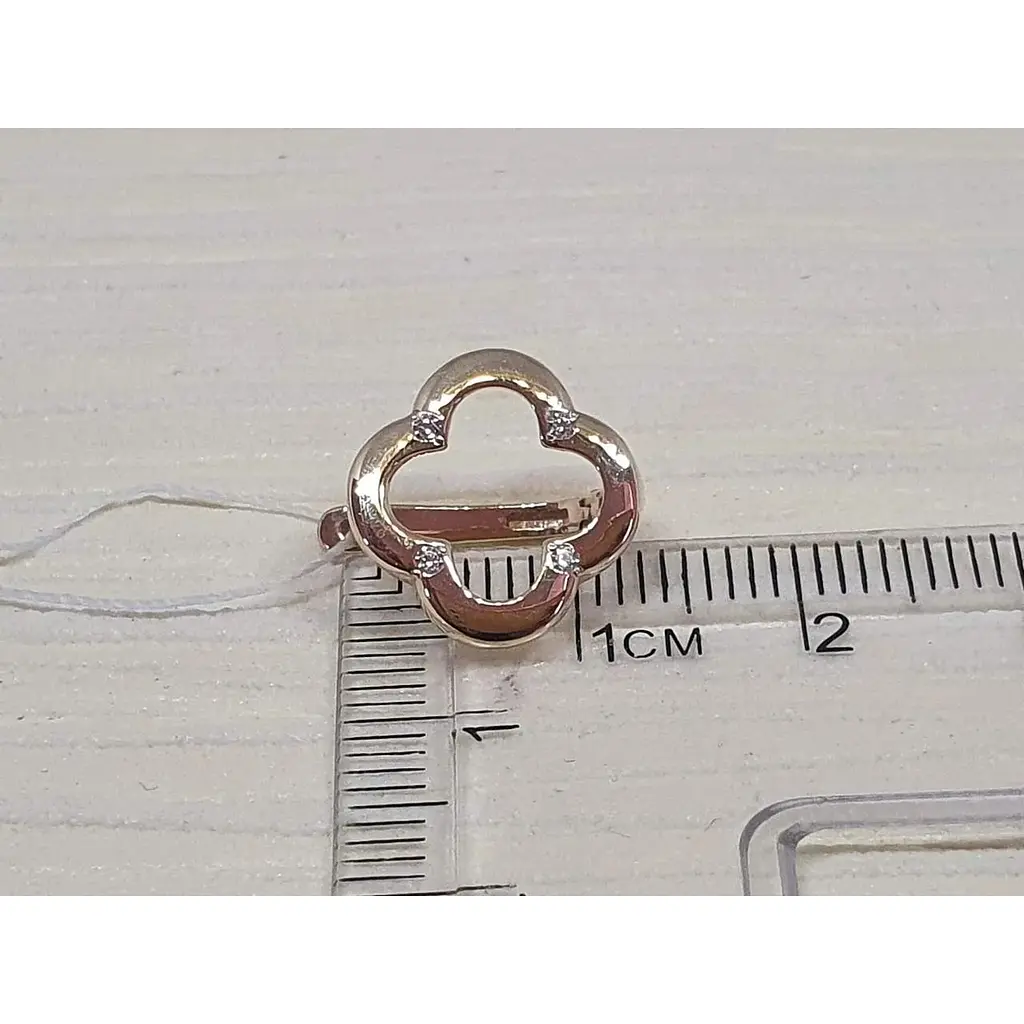 Золоті сережки Імперія золота Конюшина з фіанітами. СВ1428ЛИ - фото 5