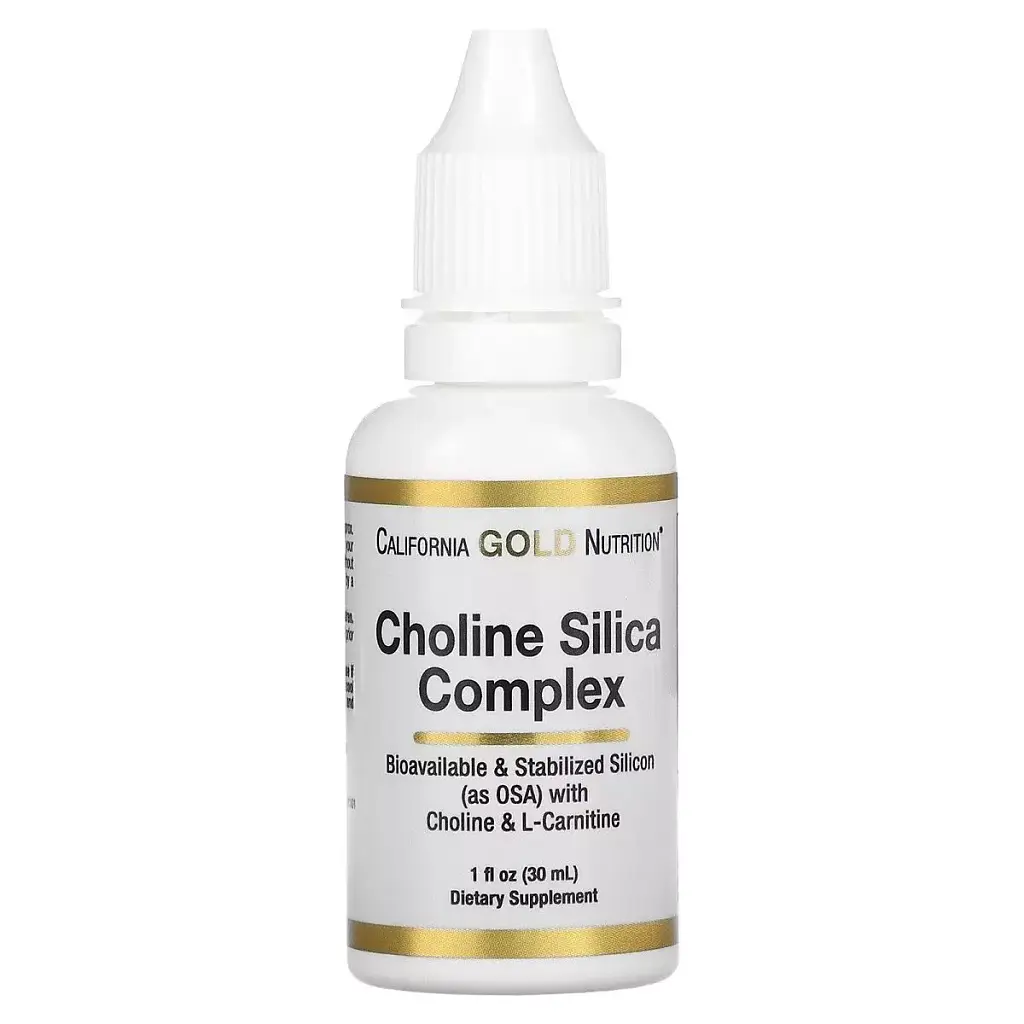 Комплекс холіну та кремнію California Gold Nutrition Choline Silica Complex для підтримки волосся, шкіри та нігтів  30 мл - фото 3