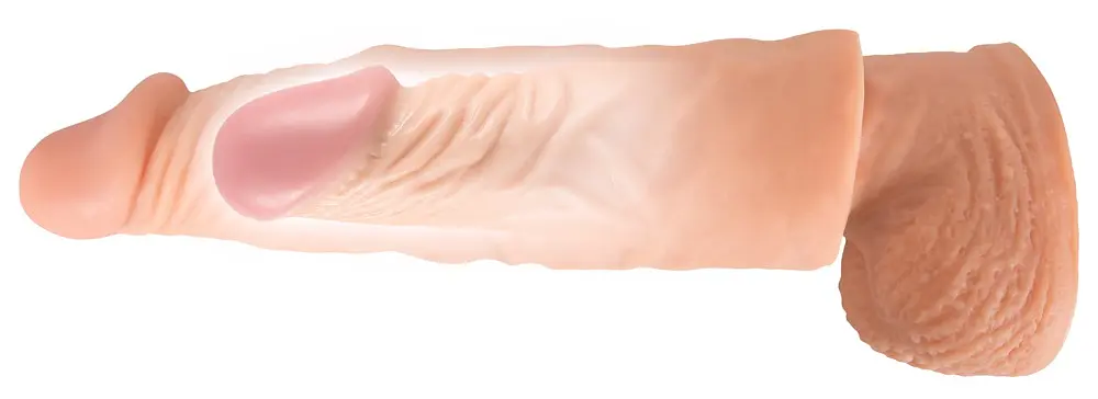 Насадка на пенис Nature Skin Extension Sleeve 19.5 см телесный - фото 5