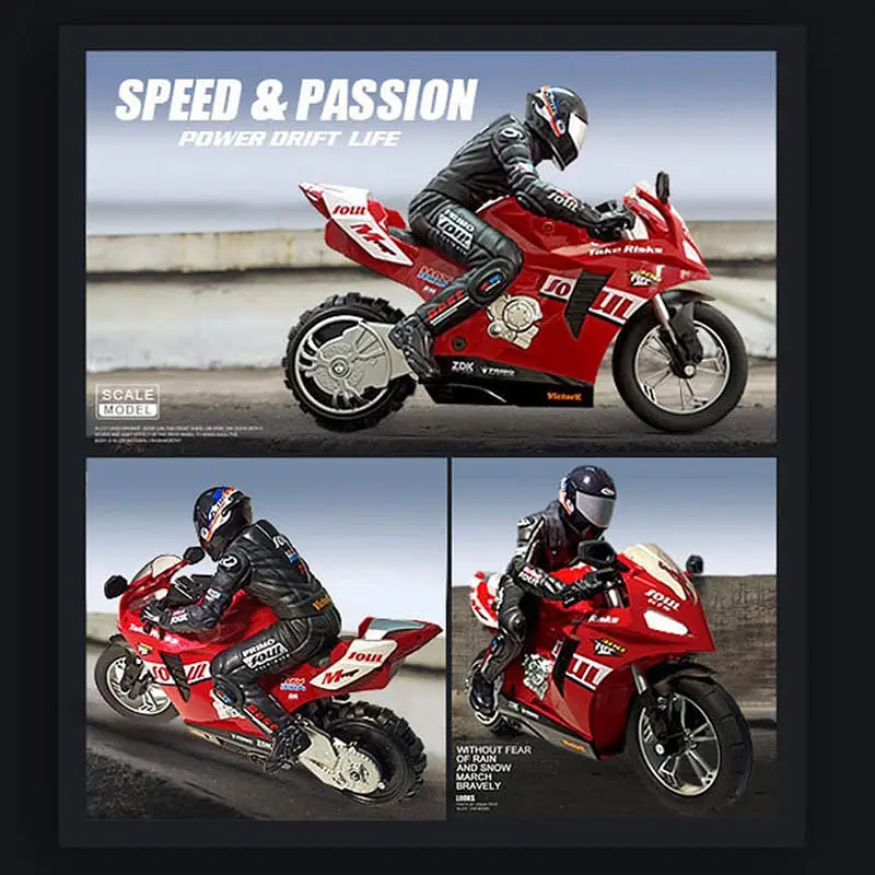 Мотоцикл на радиоуправлении Motorcycle Stunt Drift six-axis Gyroscope Red - фото 4