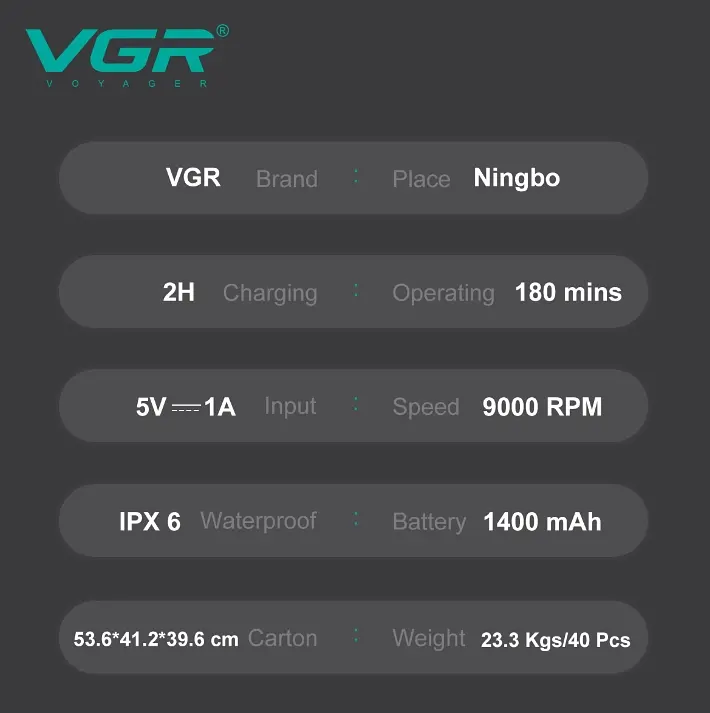 Електробритва VGR V-368 Black - фото 3