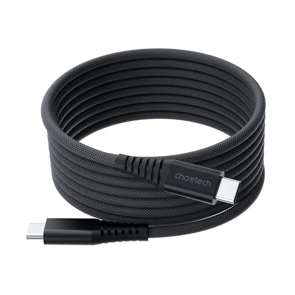Кабель Choetech ХСС-1051 Black USB-C to USB-C Magnetic PD3.1 240W 1.8m (43-00127) - фото 4