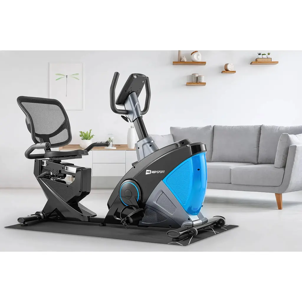 Горизонтальный велотренажер Hop-Sport HS-070L Helix синий iConsole+ - фото 2