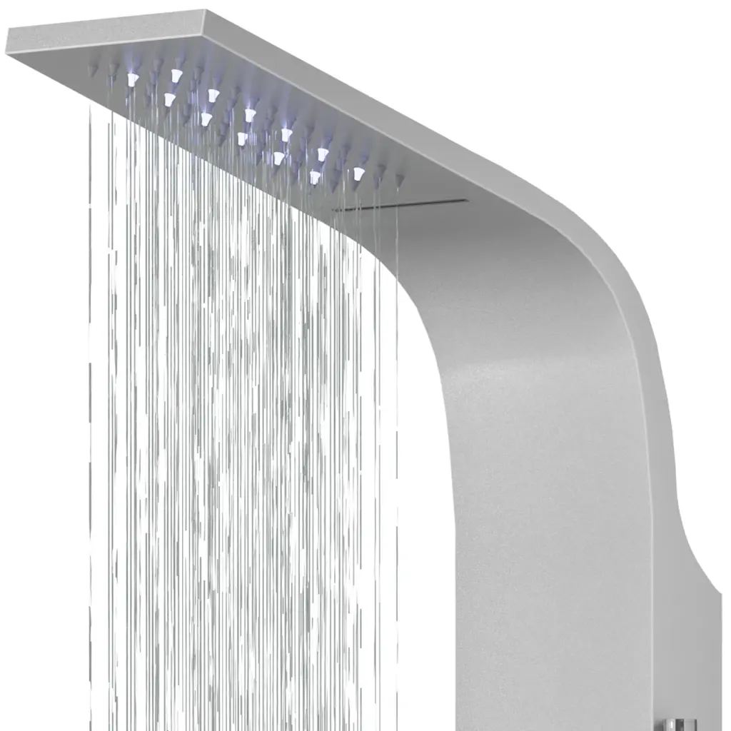 Душова панель Corsan Kaskada silver LED з виливом та термостатом A014MSLLEDW, Сірий - фото 2