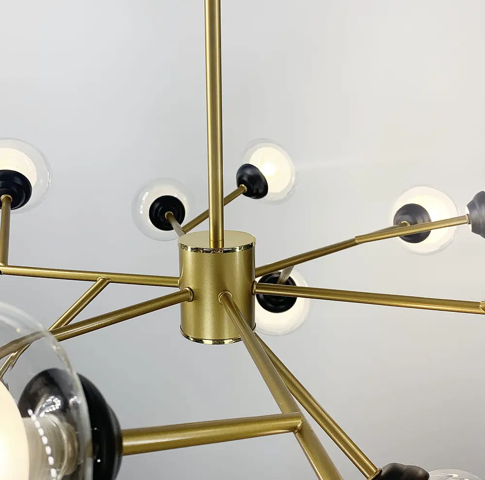 Люстра в стиле Contemporary в золотистом цвете на 9 плафонов Ст. 9101/9 GD | Line F - фото 2