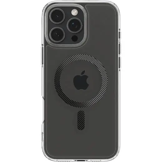 Прозрачный чехол Spigen Ultra Hybrid MagSafe Carbon Fiber для iPhone 16 Pro Max (ACS08000) - фото 4
