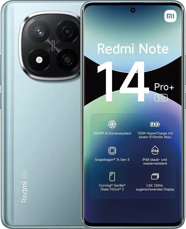 Смартфон Xiaomi Redmi Note 14 Pro+ 5G 12/512GB Frost Blue (with charger) (Global Version) - фото 2