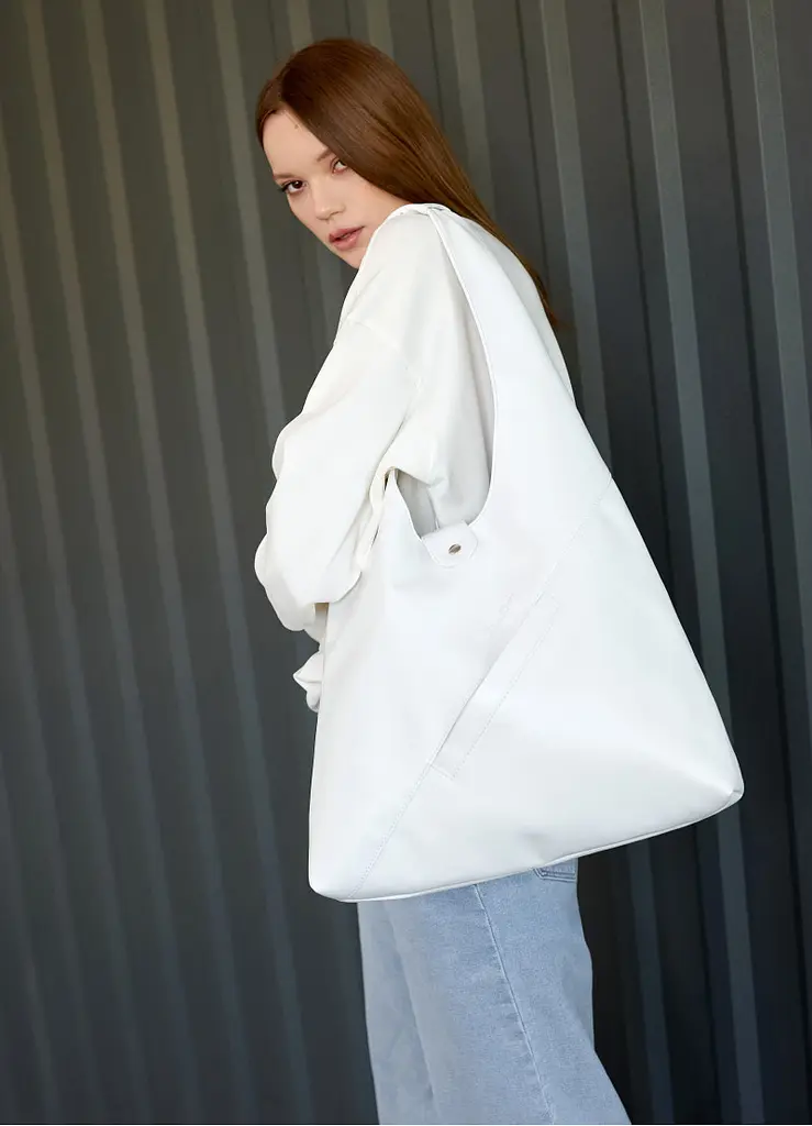 Сумка жіноча Sambag HOBO M білий 35 х 40 х 8 см (53200008) - фото 9