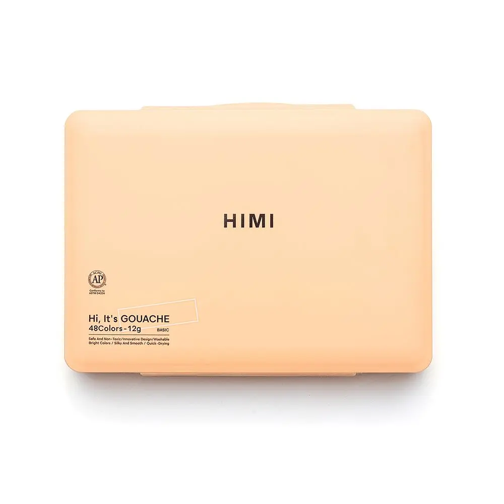 Набір гуашевих фарб HIMI Twin Cup 48x12 мл, персиковий пластиковий пенал (6976939681068) - фото 8