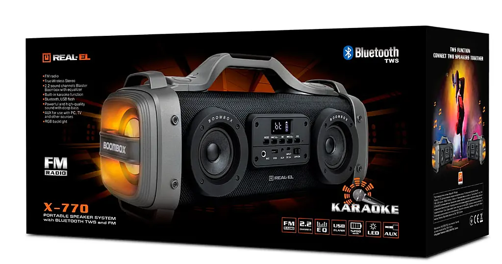 Портативна акустика REAL-EL X-770 Black [82781] - фото 6