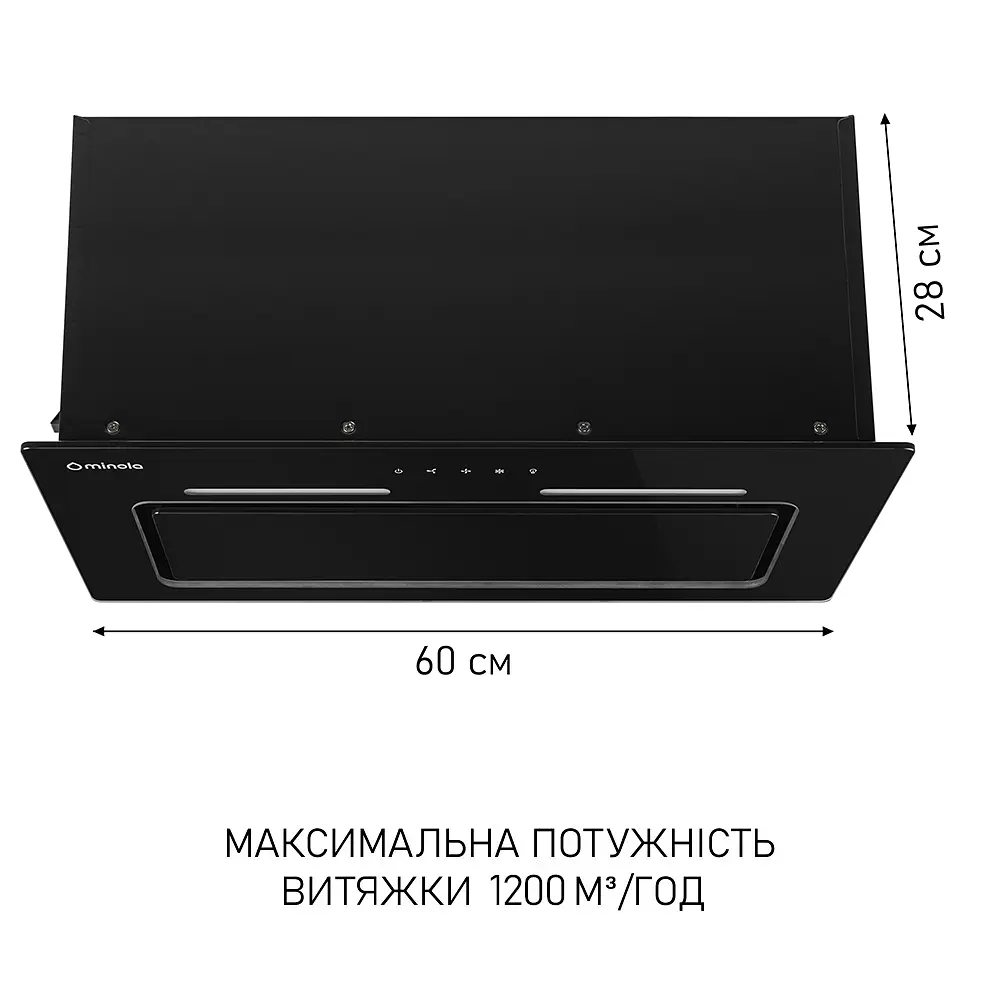 Витяжка повновбудована Minola HBI 6873 BL GLASS 1200 LED Line - фото 5