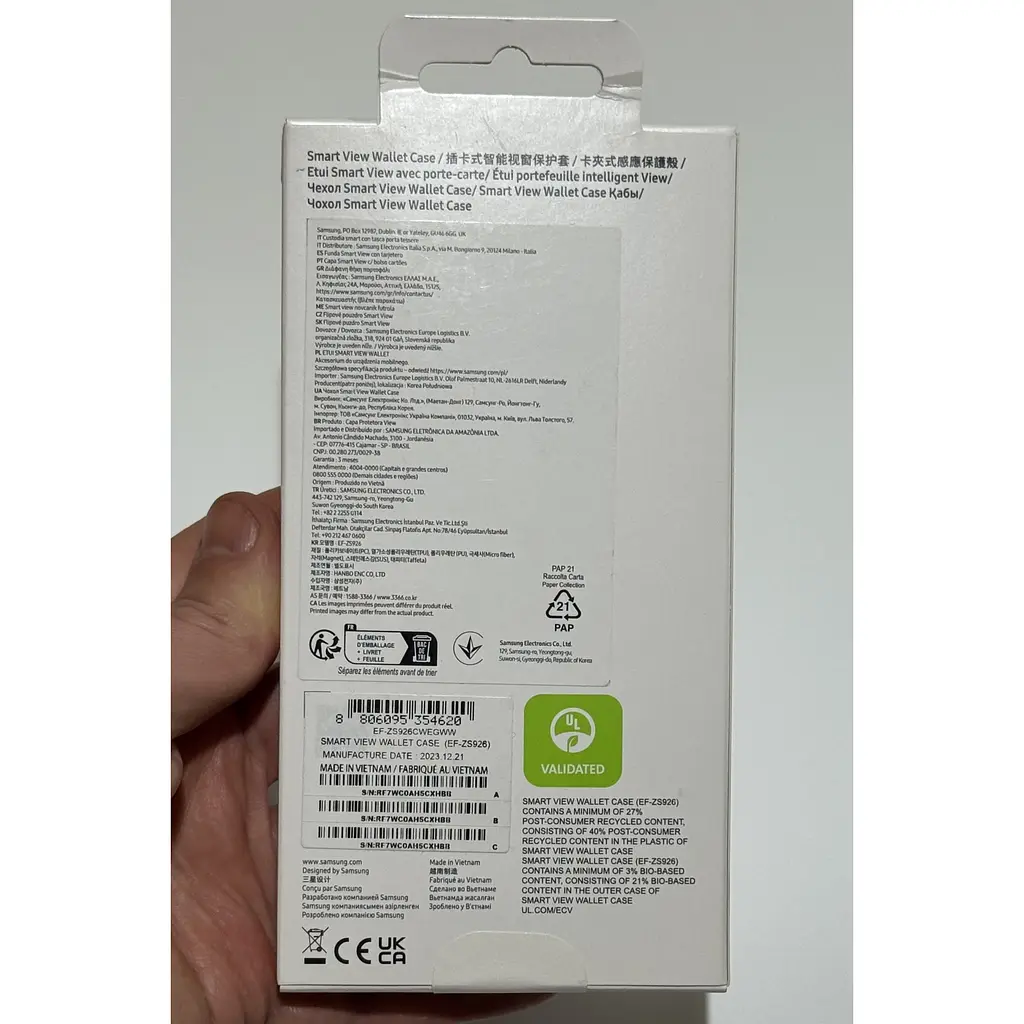 Оригинальный чехол-книжка Smart View Wallet Caseдля Galaxy S24 Plus White (S926) EF-ZS926CWEGWW - фото 3