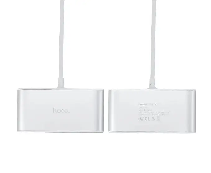 Автомобільний розгалужувач автозарядка Hoco Z13 + вольтметр та 2USB сірий - фото 7