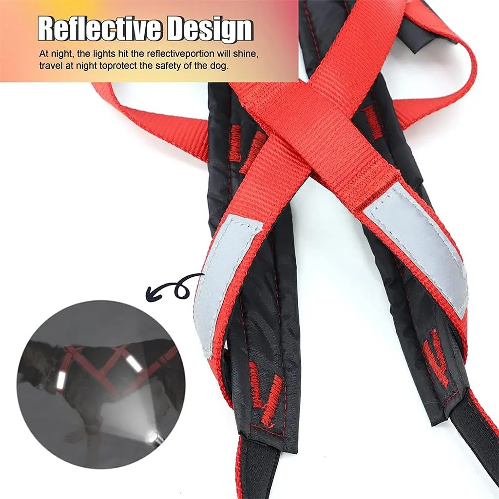 Тягова шлейка для собак V.PET.B.R H6 Red, 2XL Червоний - фото 5