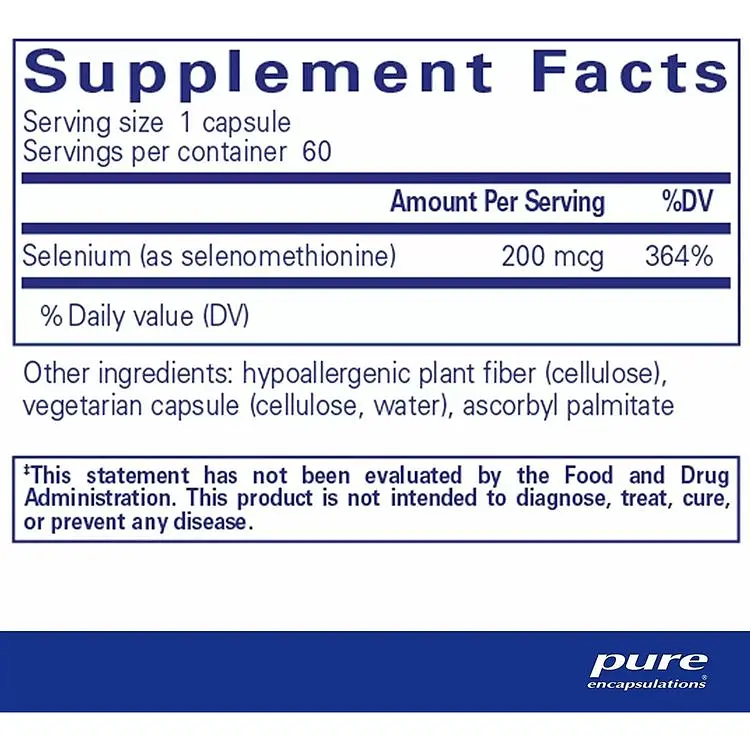 Селен Pure Encapsulations 200 мкг 60 капсул - фото 2