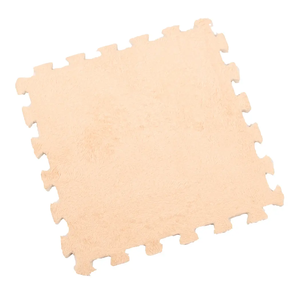 Килимок-пазл плюшевий Supretto 30×30 см 20 штук, бежевий, EVA, для дитячої кімнати - фото 8