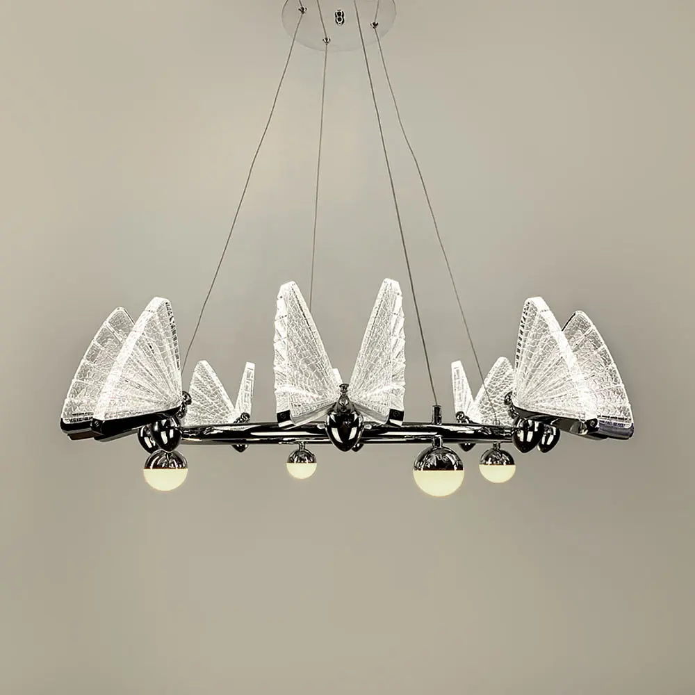 Светодиодная люстра с 8 бабочками в серебряном корпусе Ст. CA 02/8 CH | Line F - фото 4