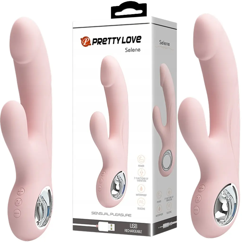 Вібратор-кролик Pretty Love Selene 19 см світло-рожевий - фото 8
